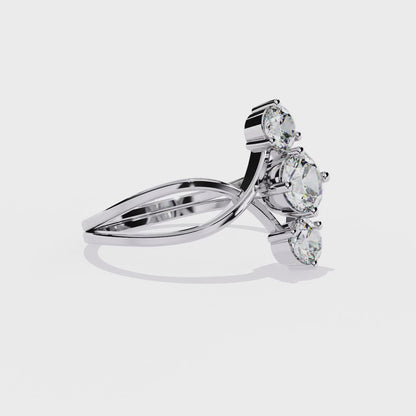 Graceful Three-Stone Lab Grown Diamond Ring