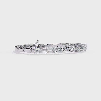 7 Carat Multi-Cut Lab Grown Diamond Bracelet