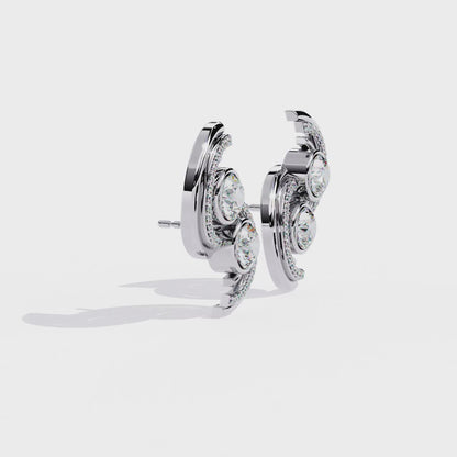 Radiant Swirl Lab-Grown Diamond Earrings