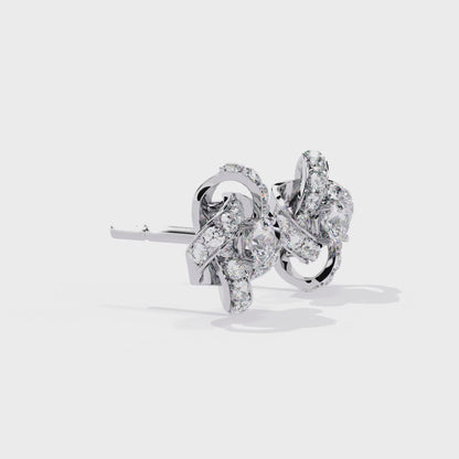 Radiant Floral Lab-Grown Diamond Stud Earrings