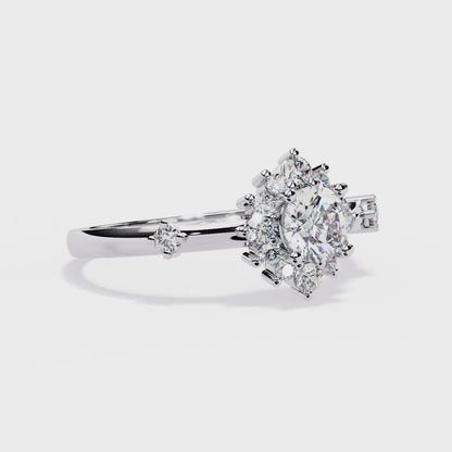 Radiant Sunburst Lab Grown Diamond Ring