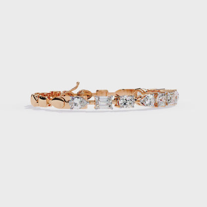 7 Carat Multi-Cut Lab Grown Diamond Bracelet