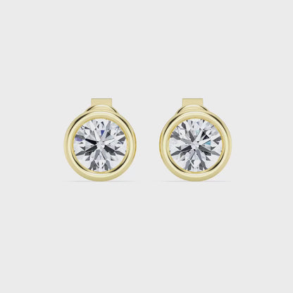 1.50ct Lab Grown Diamond Bezel Set Stud Earring