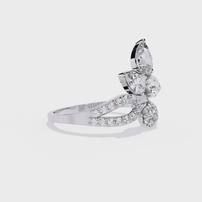 Artistic Floral-Inspired Lab Grown Diamond Ring