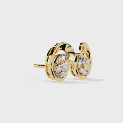 Contemporary Swirl Lab-Grown Diamond Stud Earrings