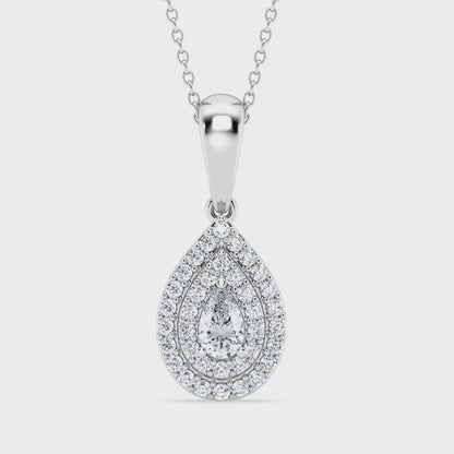 0.50ct Halo Pear Pendant