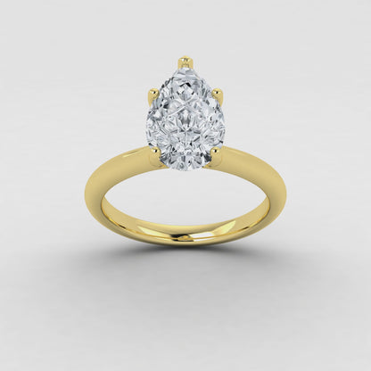 IGI Certified VS-EF Lab Grown Pear Shaped Diamond Ring 1ct