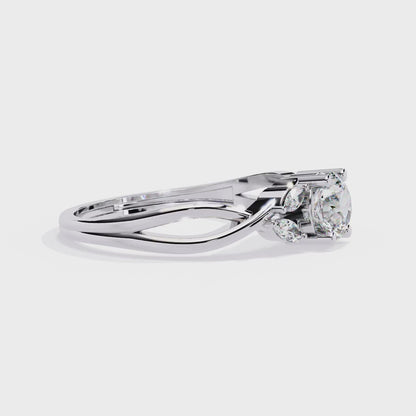 Twisted Vine Marquise Accent Lab Grown Diamond Ring