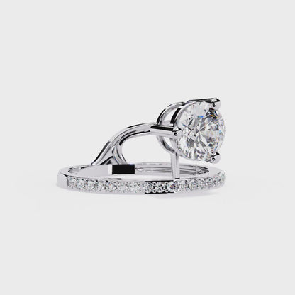 Modern Floating Solitaire Lab Grown Diamond Ring