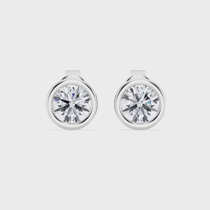 1.50ct Lab Grown Diamond Bezel Set Stud Earring