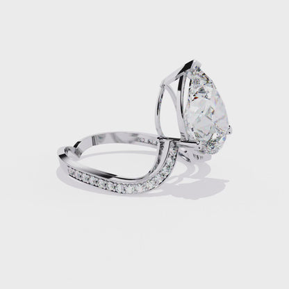 Statement Pear-Cut Solitaire Lab Grown Diamond Ring