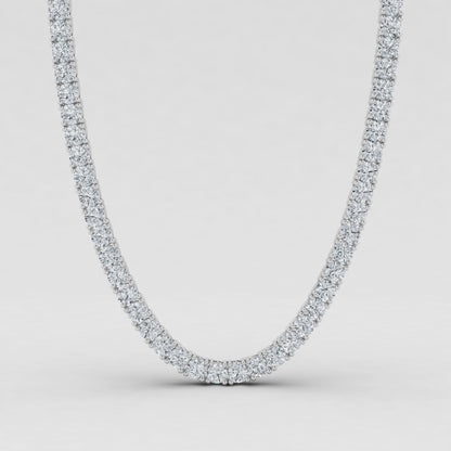 Round Lab Grown Diamond Tennis Necklace