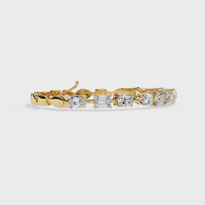 7 Carat Multi-Cut Lab Grown Diamond Bracelet