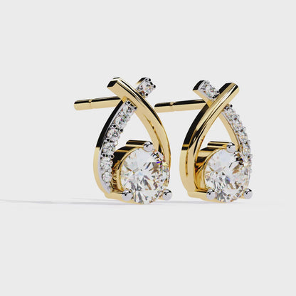 Graceful Twist Lab-Grown Diamond Stud Earrings