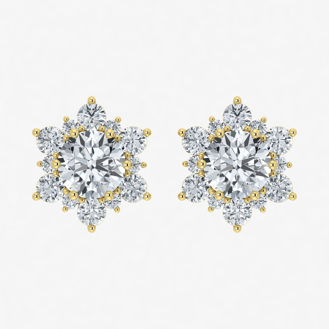 Lab Grown Diamond Snow Flake Design Earrings (0.75ct-1ct)